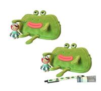 keloppasit 2pcs Frog Pencil Case, Funny Animal Pencil Pouch, Novelty Soft 3D Large Mouth Frog Pencils Cases, Travel Cosmetic Bag, for School Supplies, Stationery Set, Boy, Girl
