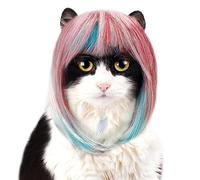 keloppasit Cat Role Play Wig - Funny Blue Pink Pet Cosplay Wig - Photography Travel Gathering Dog Headwear for Indoor Outdoor Role Play for Masquerade, Halloween