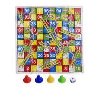 keloppasit Chutes and Ladders Board Game, Snakes and Ladders Board Game Set, Portable Folding Chess Toy Compact for Travel Family Parties Adults