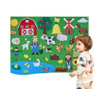 keloppasit Felt Farm Board Kids, 104 * 75cm, Farm Animals Flannel Board, Portable Educational Interactive Toy, Educational Hanging Teaching Toys, For Kids, Children, Boys, Girls