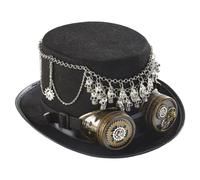 keloppasit Halloween Steampunk Hat Spooky Skull Retro with Adjustable Strap