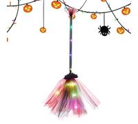 keloppasit Halloween Witches Broom, 65cm, Lighted Broom Prop, Witch Costume Cosplay Accessories, For Party Kids Role Play Masquerade Indoor Outdoor Yard Patio Garden