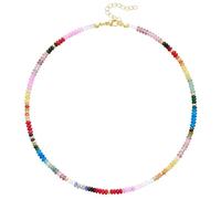 KELORIS PATH Beaded Necklace for Women, Colorful Gemstone Boho Bead Choker for Beach, Trendy Summer Natural Stone Jewelry Gifts, Copper, No Gemstone