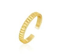 KELORIS PATH Gold Rings for Women, 14K Gold Plated Stackable Twisted Open Thin Wave Ribbed Finger Band Ring Dainty Jewelry Gifts, Copper, No Gemstone
