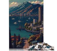 Kelowna 2 Pixel Art Jigsaw Puzzles Puzzle for Adults Kids. 1000 Piece Impossible Challenge Toy Educational Game Home Decoration for Educational Games Gifts 1000pcs (75x50cm)