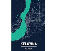 Kelowna Canada: 6x9 Lined Journal | Memory Book | Travel Journal | Diary To Record Your Thoughts | Graduation Gift | Teacher Gifts | Dark Blue and ... People Who Love To Travel | Kelowna Canada