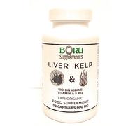 kelp Seaweed and Grass Fed Beef Liver 600mg 90 Capsules | Certified Organic kelp