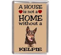 Kelpie Dog Fridge Magnet "A House is Not a Home Without "