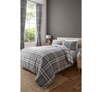 'Kelso Check' Reversible Duvet Cover Set Catherine Lansfield Grey Double