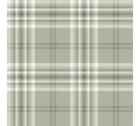 Kelso Check Sage Green Wallpaper - Modern Contemporary Chequered Striped - Trendy Stylish Feature Wall
