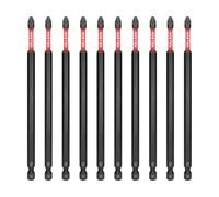 KELSON 10pcs PZ2 150mm Pozi 2 Impact Rated Screwdriver Bits 1/4" Universal