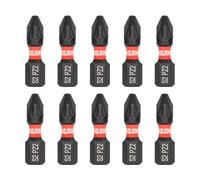 KELSON 10pcs PZ2 25mm Pozi 2 Impact Rated Screwdriver Bits 1/4" Universal