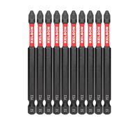KELSON 10pcs PZ2 90mm Pozi 2 Impact Rated Screwdriver Bits 1/4" Universal