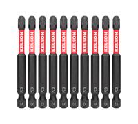 KELSON 10pcs PZ3 75mm Pozi 3 Impact Rated Screwdriver Bits 1/4" Universal