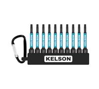 KELSON 10pcs T10 Torx Star Drive 50mm Impact Rated Screwdriver Bit Set with Storage Clip 1/4" Universal
