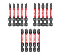 KELSON 15pcs Pozi 50mm PZ1 PZ2 PZ3 Impact Rated Screwdriver Bits 1/4" Universal