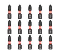 KELSON 15pcs PZ2 25mm Pozi 2 Impact Rated Screwdriver Bits 1/4" Universal