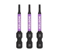 KELSON 3pcs 2mm Hex 50mm H2 Impact Rated Screwdriver Bits 1/4" Universal