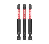 KELSON 3pcs PZ3 75mm Pozi 3 Impact Rated Screwdriver Bits 1/4" Universal