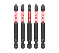 KELSON 5pcs PZ3 75mm Pozi 3 Impact Rated Screwdriver Bits 1/4" Universal