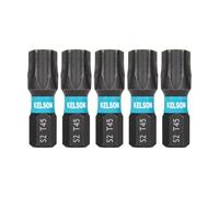 KELSON 5pcs T45 Torx 25mm #45 Star Drive Impact Rated Screwdriver Bits 1/4" Universal