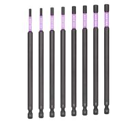 KELSON 8pcs Hex Drive 150mm Impact Rated Screwdriver Bits 3mm - 6mm Extra Long 1/4" Universal