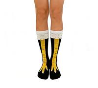 Keltra Chicken Leg Socks,Crazy Funny 3D Cartoon Animal Costume Over the Knee High Chicken Feet Socks,Black Yellow Chick Claw Sock Birthday Gifts,for Women Men Carnival Christmas Chickens