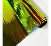 KELUBATU Cadet Blue Clear Iridescent Laser Vinyl Roll - Transparent Holographic Waterproof PVC Fabric 30x135cm for Cosmetic Bags, Keychains, DIY Crafts