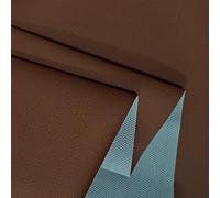 KELUBATU Faux Leather Fabric 100 x 140 cm, Litchi Synthetic Leatherette-Pebble Grain PU Vinyl Fabric Cut by The Metre for Upholstery Car Decor DIY Projects, Brown