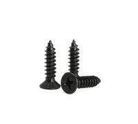 KELUBATU M3 Carbon Steel Phillips Screws, Countersunk Head Self-Tapping Black Wood Screws for Furniture, Woodworking-M3 x 20 mm 100 Pcs and M6 Screw Anchors 20 Pcs