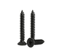KELUBATU M3 Wood Countersunk Head Screws, Carbon Steel Phillips Black Self Tapping Screws for Furniture Repairing, Woodworking-M3 x 35 mm 80 Pcs and M6 Screw Anchors 20 Pcs