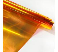 KELUBATU Orange Clear Holographic Iridescent Vinyl Roll (0.3mm) - Transparent Holographic Waterproof PVC Sheet 30x135cm for Maku-up Bags, Fashion DIY Apperal Accessories