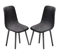 KELUINA Dining Chair Covers Set of 2/4/6 - Style Shell Mid Century Modern Upholstered Accent Side Chairs (Dark Gray 2 PCS)