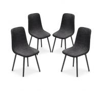 KELUINA Jacquard Stretch Dining Chair Covers for Mid-Century Dark Gray1 4 PCS