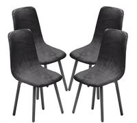 KELUINA Mid Century Modern Chair Covers Set of 2/4/6, Style Shell Dining Accent Side Chair, Upholstered (Dark Gray, 4 PCS)