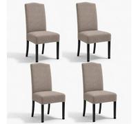 KELUINA Washable Waterproof Stretch Camel Dining Chair Covers 4PCS for Home