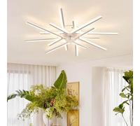 KeLuKes 90CM Ceiling Fans with Lights, Silent DC Motor, APP & Remote Control, Modern Dimmable LED Ceiling Fan with Adjustable Colour Temperature for Bedroom Living Room, White