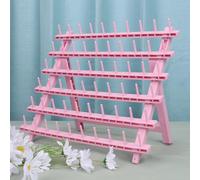 kelukeya Braid Rack 60 Spools for Hair Standing Braid Hair Extension Rack Stand, Hair Separator Stand Hair Extension Holder for Stylists (Light pink)