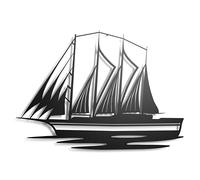 keluly Metal Decoration Floating Wall Sculpture with Shadows in Steel (Sailboat, 43 x 31 cm.)