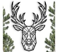 keluly Metal decoration. Floating wall sculpture, with shadows, made of steel. (43 x 31 cm., Deer)