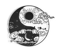 Keluly Yin Yang Metal Wall Art Wall Ornament Decorative Element Souvenir Poster Decor Chinese Philosophy Oriental Feng Shui Harmonization of Chi