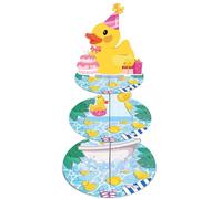 Keluna Rubber Duck Party Decorations - 3 Tier Summer Luck Duck Birthday Decorations, Cute Yellow Duckies Cupcake Stand Cake Holder for Treat Dessert, Ducky Party Supplies for Birthday Baby Shower