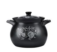 KELUNIS Chinese Ceramic Cooking Pot Ceramic Stew Pot Clay Pot with Lid, Earthenware Pot Casserole Soup Pot Kitchen Cookware,4L