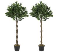 Kelvenix 120cm Artificial Bay Laurel Topiary Trees in Green | Size: 0.6m2 Kelvenix Green 0.6m2