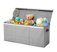 Kelvenix 145L Toy Storage Box Large Foldable Kids Toy Chest & Box Toy Organiser in Grey Kelvenix Grey