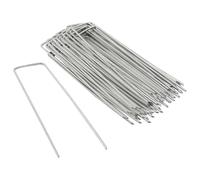 Kelvenix 200x U-Shaped Weed Control Membrane Pegs 6" (150mm) Heavy-Duty Pegs in Silver Kelvenix Silver