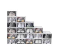 Kelvenix 20X Clear Plastic Shoe Storage Box in White Kelvenix White