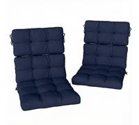 Kelvenix 2pc Outdoor Seat Cushion with Backrest, Ties in Dark Blue | Size: 0.6m2 Kelvenix Dark Blue 0.6m2