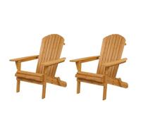 Kelvenix 2x Garden Adirondack Chair Acacia Wood Patio Adirondack Chair in Brown | Size: 0.6m2 Kelvenix Brown 0.6m2