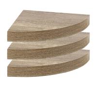 Kelvenix 3 x Anthracite Oak Floating Wooden Wall Mount Corner Shelf Display Unit MDF Shelf in Brown Kelvenix Brown